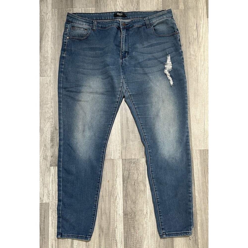 Bee & Ceci Los Angeles Blue Denim Jeans Size 14 Distressed Skinny Leg